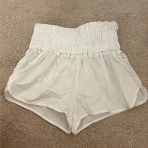 Free People High Waist White Shorts